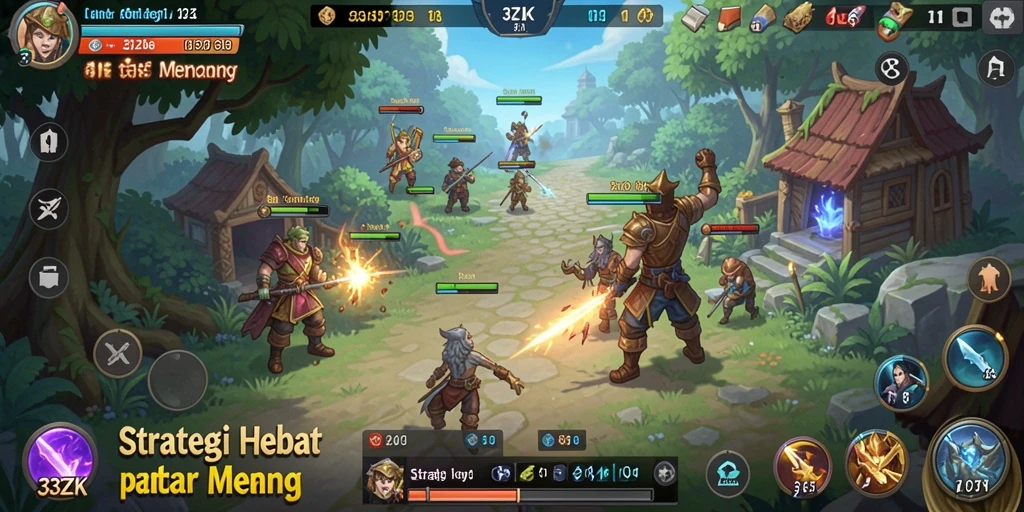 Screenshot gameplay menampilkan aksi strategi mendebarkan dalam 33ZK.
