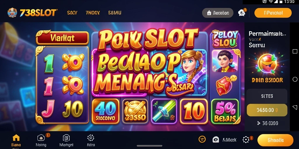 Tampilan permainan menarik dengan banyak tema slot dan efek suara.