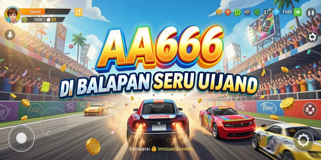 Tampilan menegangkan gameplay balapan di AA666 dengan grafik yang memukau.
