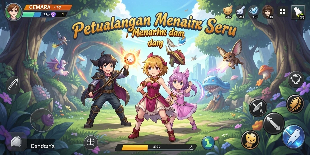 Screenshot gameplay CEMARA77 menunjukkan aksi seru karakter Anime.