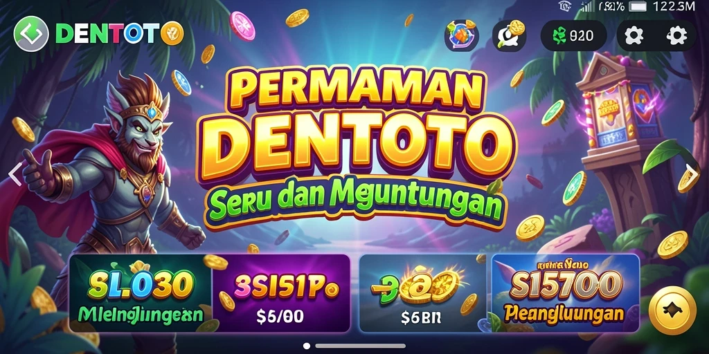 Tampilan gameplay DENTOTO yang menarik dan menghibur.