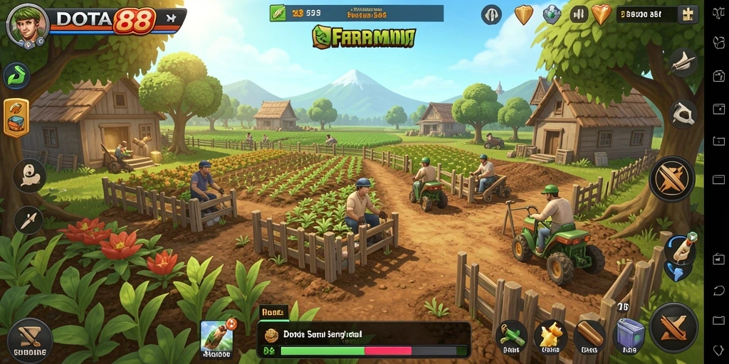 Gambar gameplay DOTA88 menunjukkan petualangan seru dalam dunia Farming.