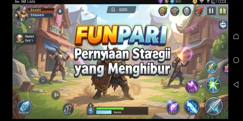 Tangkapan layar FUNPARI menunjukkan pertarungan strategis yang mendebarkan.