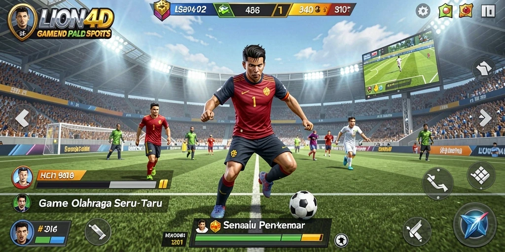 Tampilan gameplay LION4D yang penuh aksi dan strategi olahraga.
