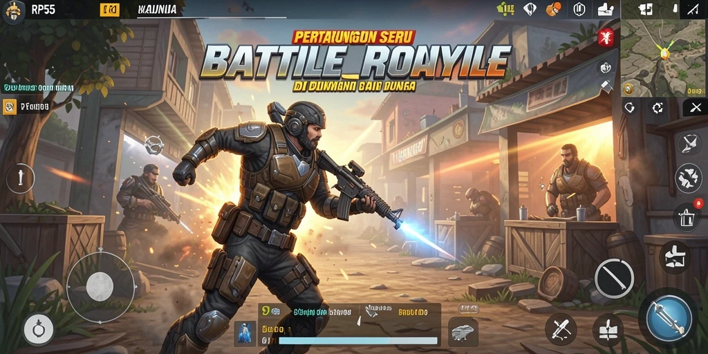 Tampilan gameplay RP55 yang mendebarkan dalam pertarungan Battle Royale.